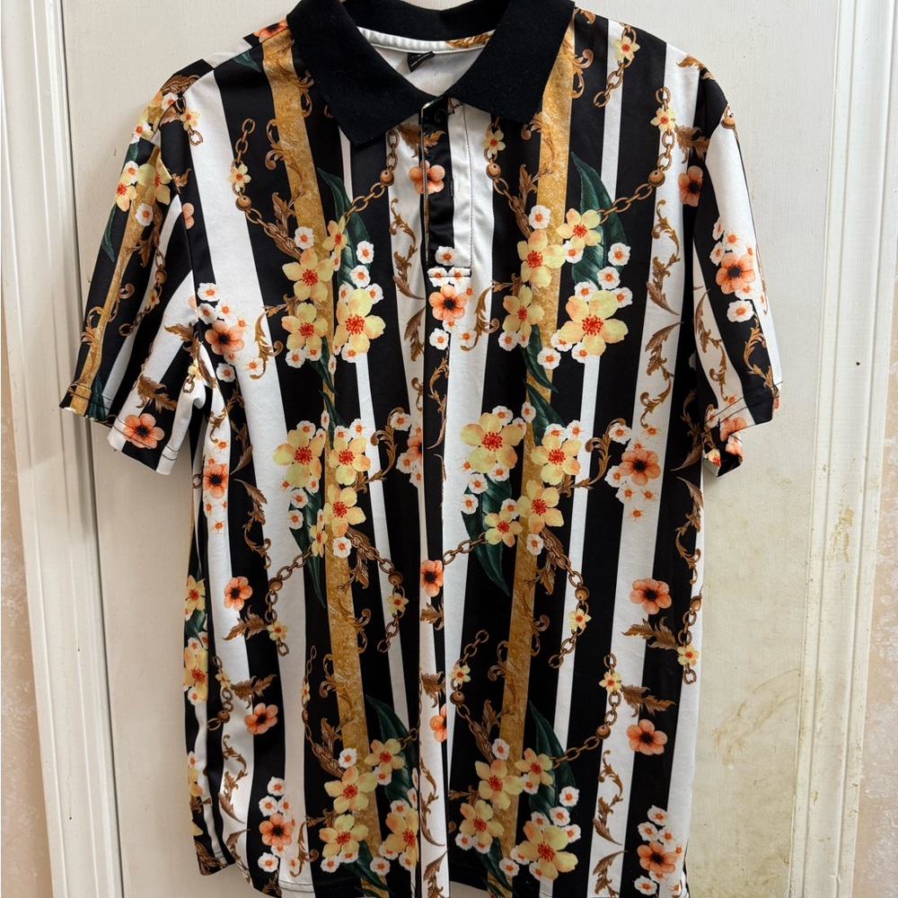 SHEIN Floral Striped Men's Shirt